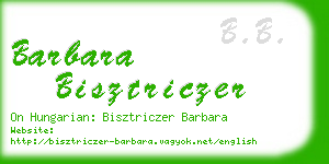 barbara bisztriczer business card